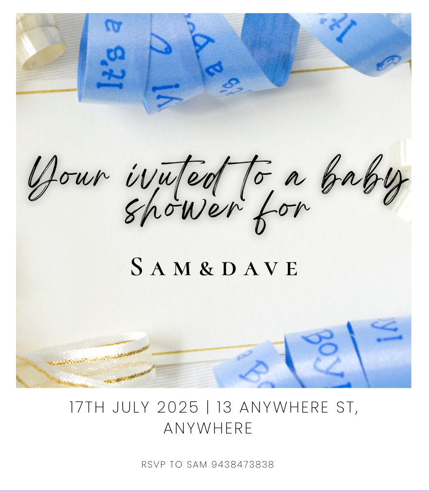 Baby Shower Invitation | Customisable Design 1