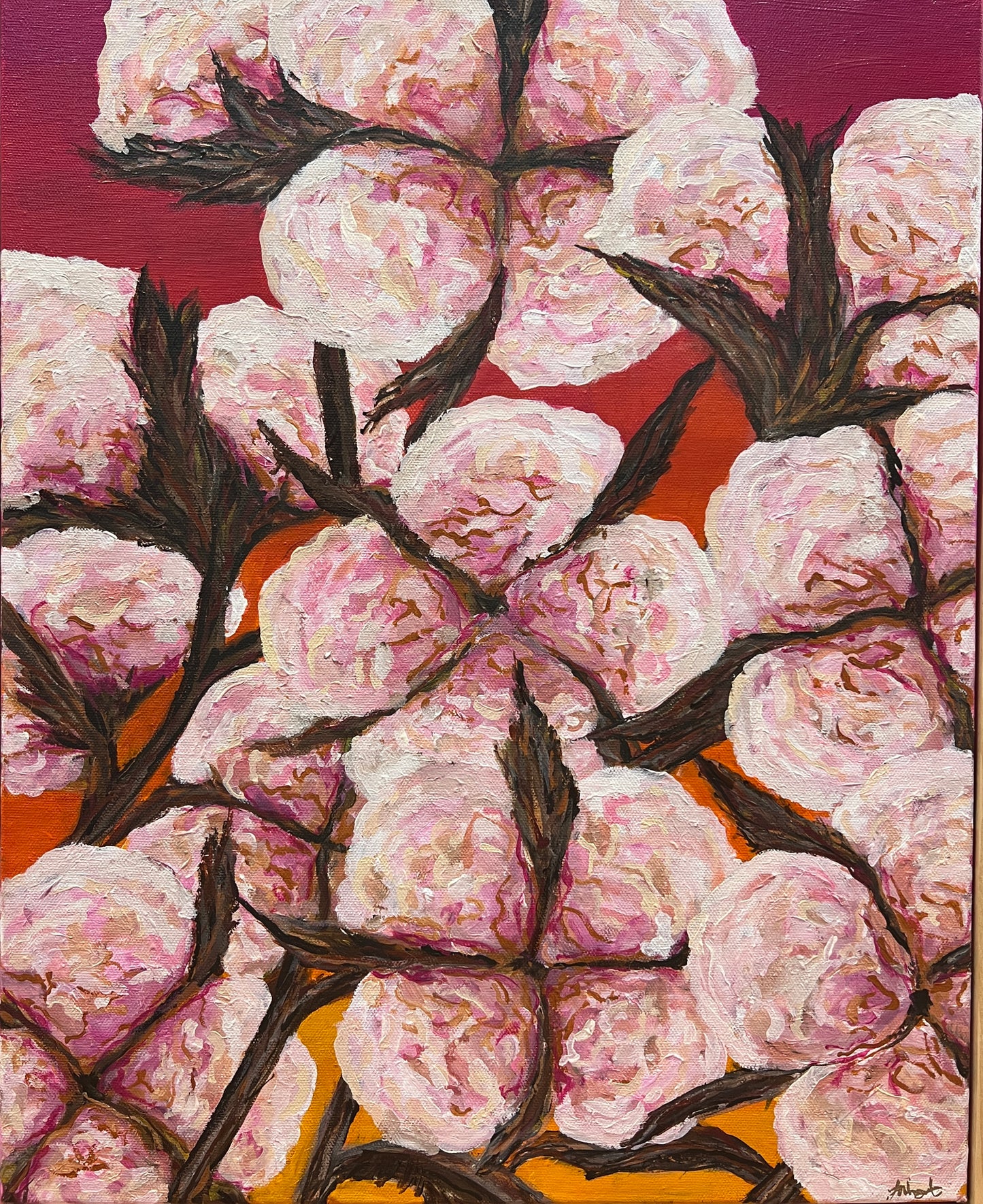 Cotton Currents, Acrylic on Canvas, 3 Piece Set - 2025