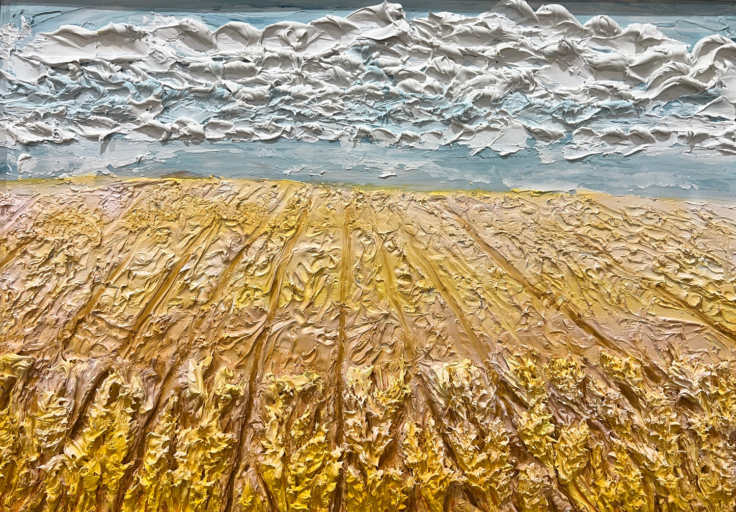 Flowing Wheat, Acrylic & Texture Paste on Board, 2025