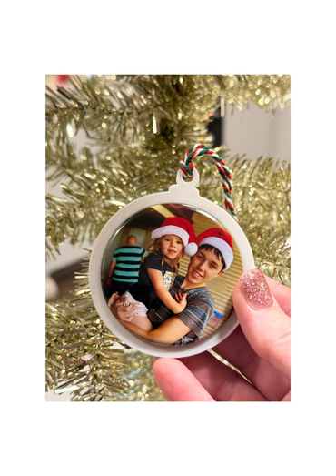 🎄 ✨ 58mm Round Christmas Ornament with Removable Photo Magnet