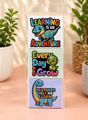 Dinosaur Affirmation Series – Kids Magnets (Set of 3)