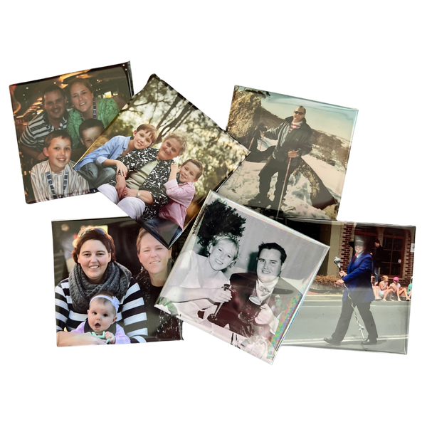 Button Magnet Square 6.35cm x 6.35cm - Packs starting from