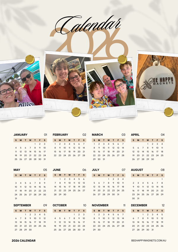 Fully Custom Collage 12-Month Photo Calendar Magnet