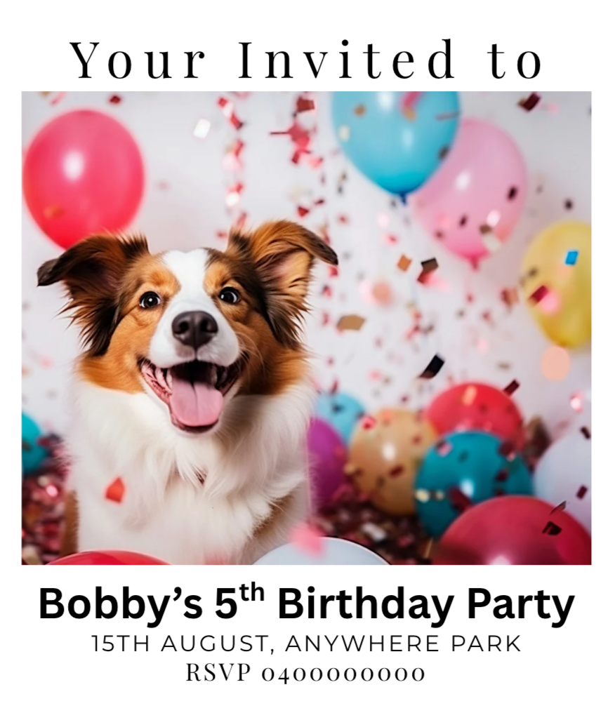Birthday Party Invitation | Customisable Design