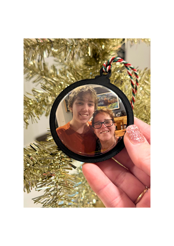 🎄 ✨ 58mm Round Christmas Ornament with Removable Photo Magnet