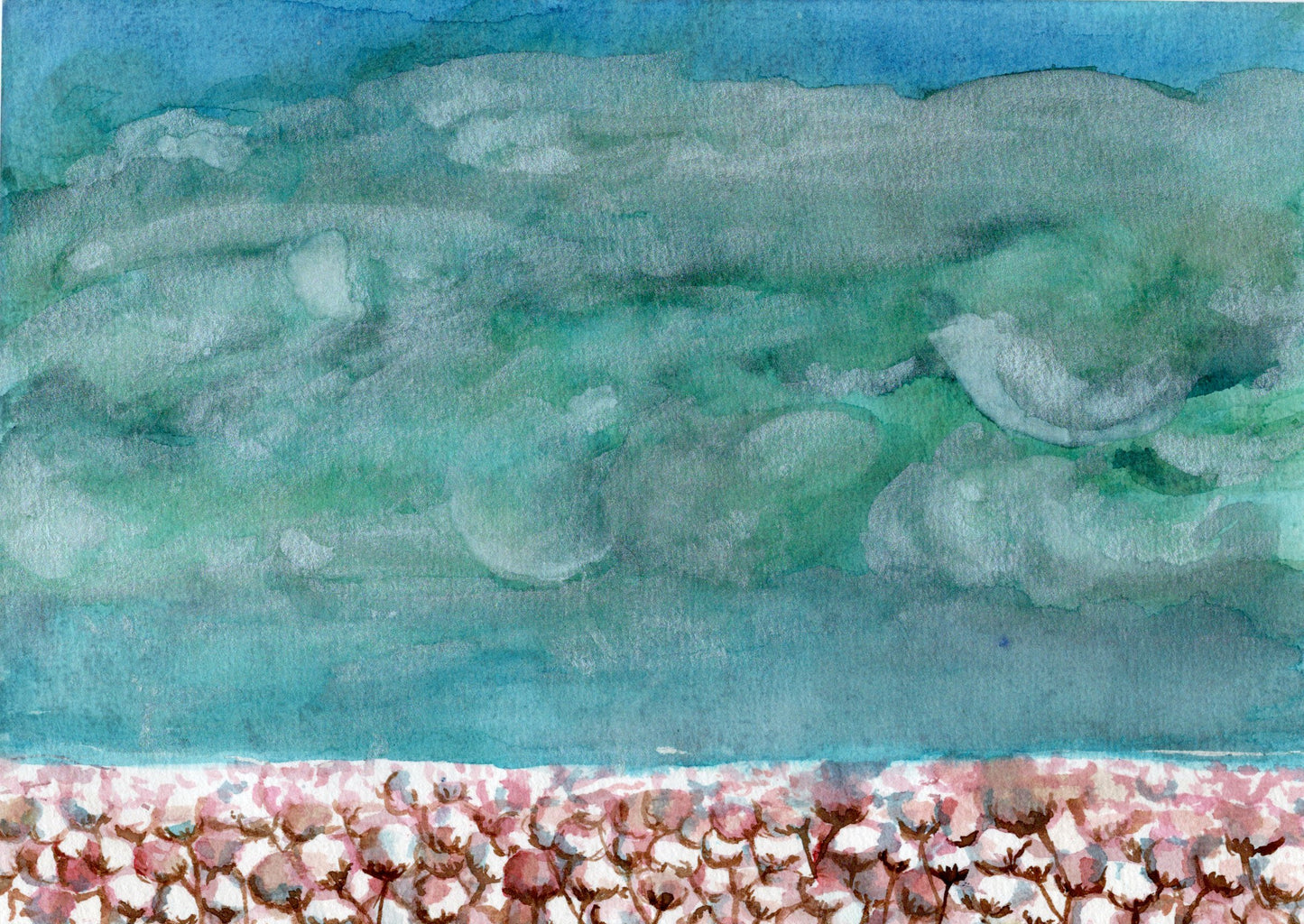 Nighttime Cotton Watercolor on cotton paper - 3 Piece Set