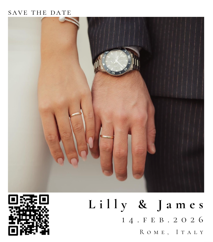 Design 1 | Customisable Save The Date (with QR Code)