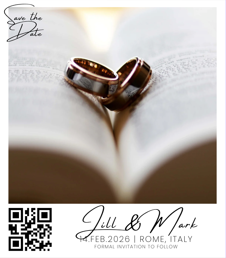 Design 2 | Customisable Save The Date (with QR Code)