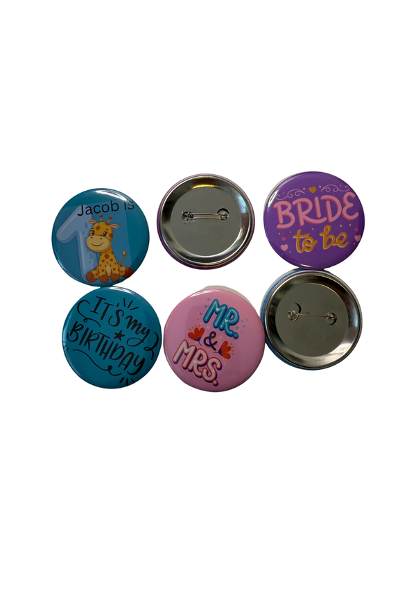 🪩 ✨ 58mm Personalised Badge – Custom Designs Available