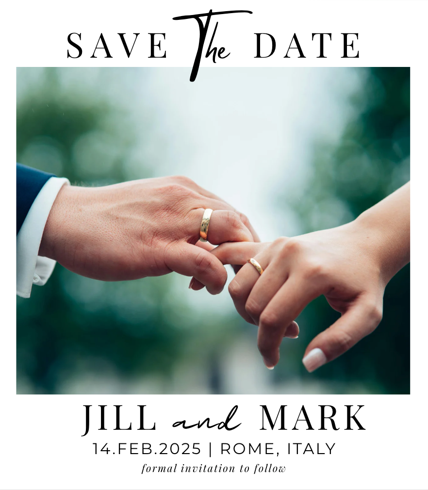 Design 1 | Customisable Save The Date Magnet