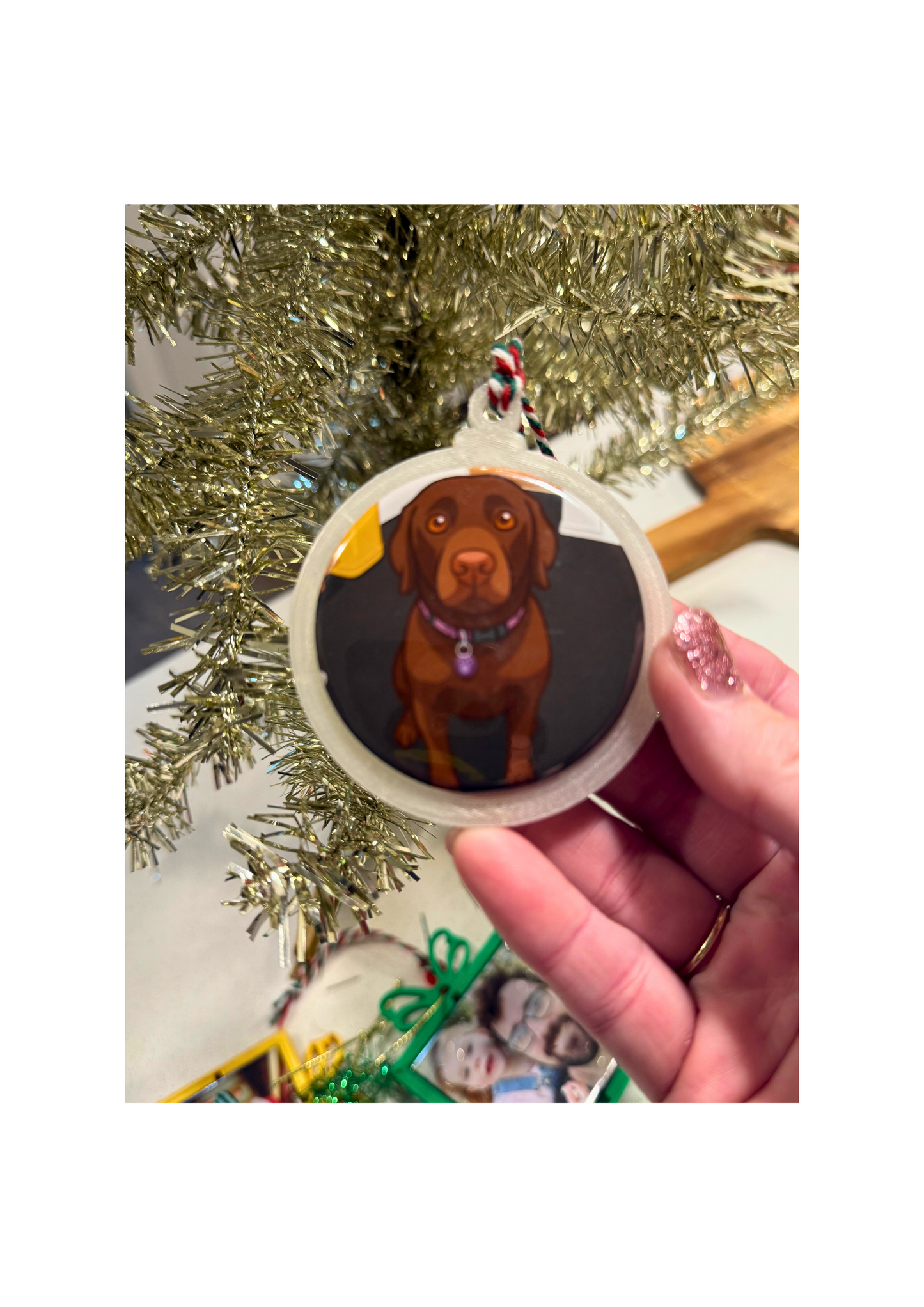 🎄 ✨ 58mm Round Christmas Ornament with Removable Photo Magnet