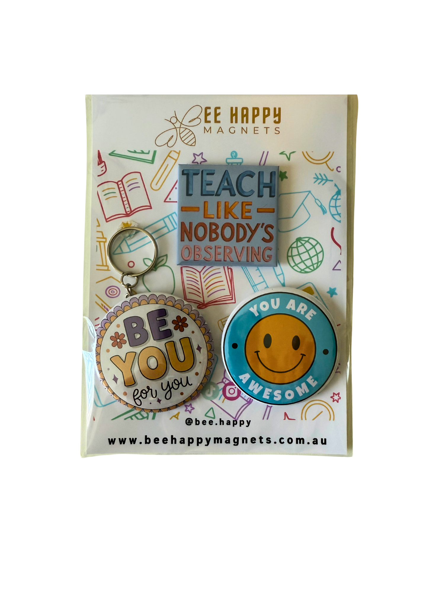 Teachers Gift Packs - Keychain + 2 Magnets