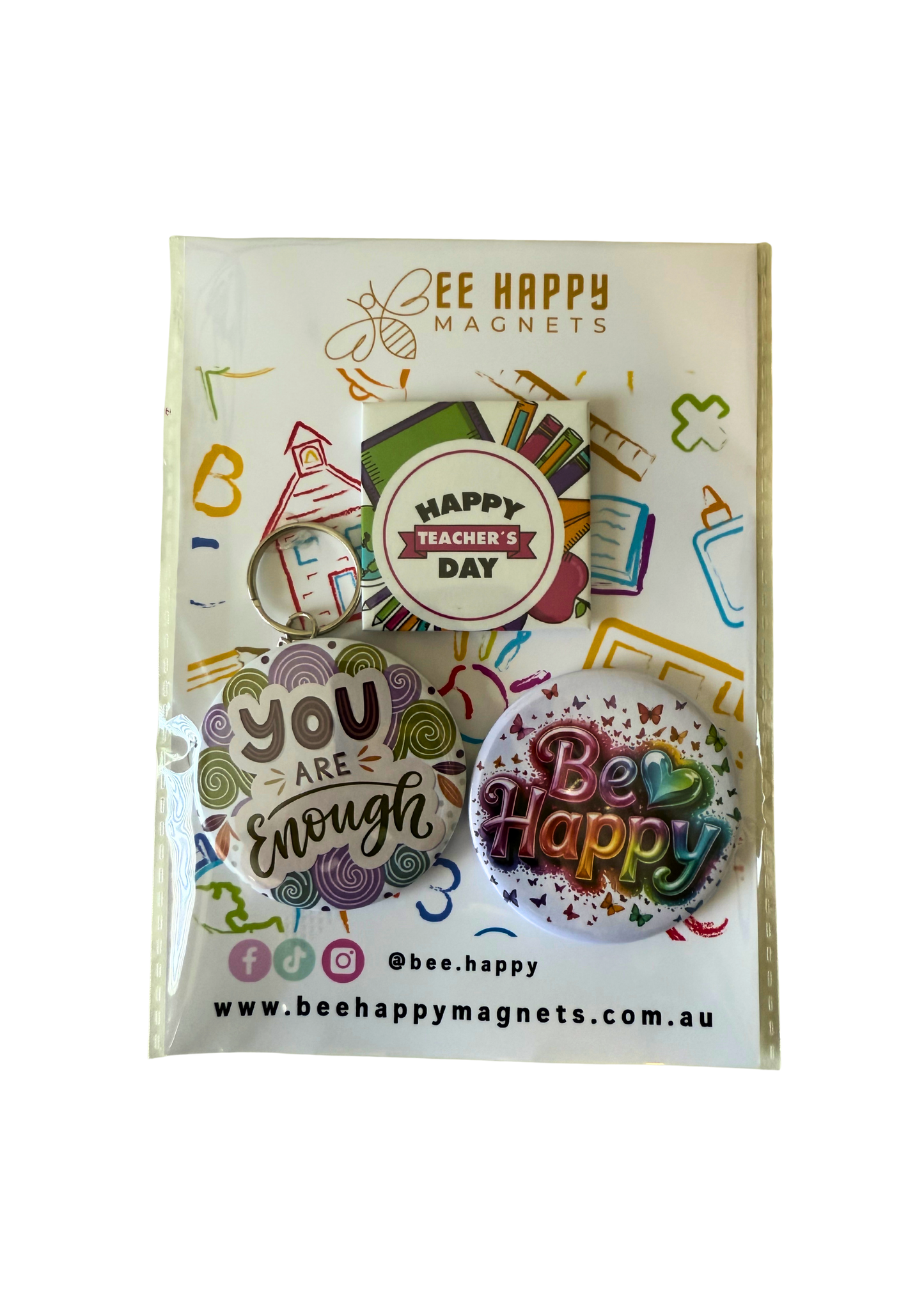 Teachers Gift Packs - Keychain + 2 Magnets