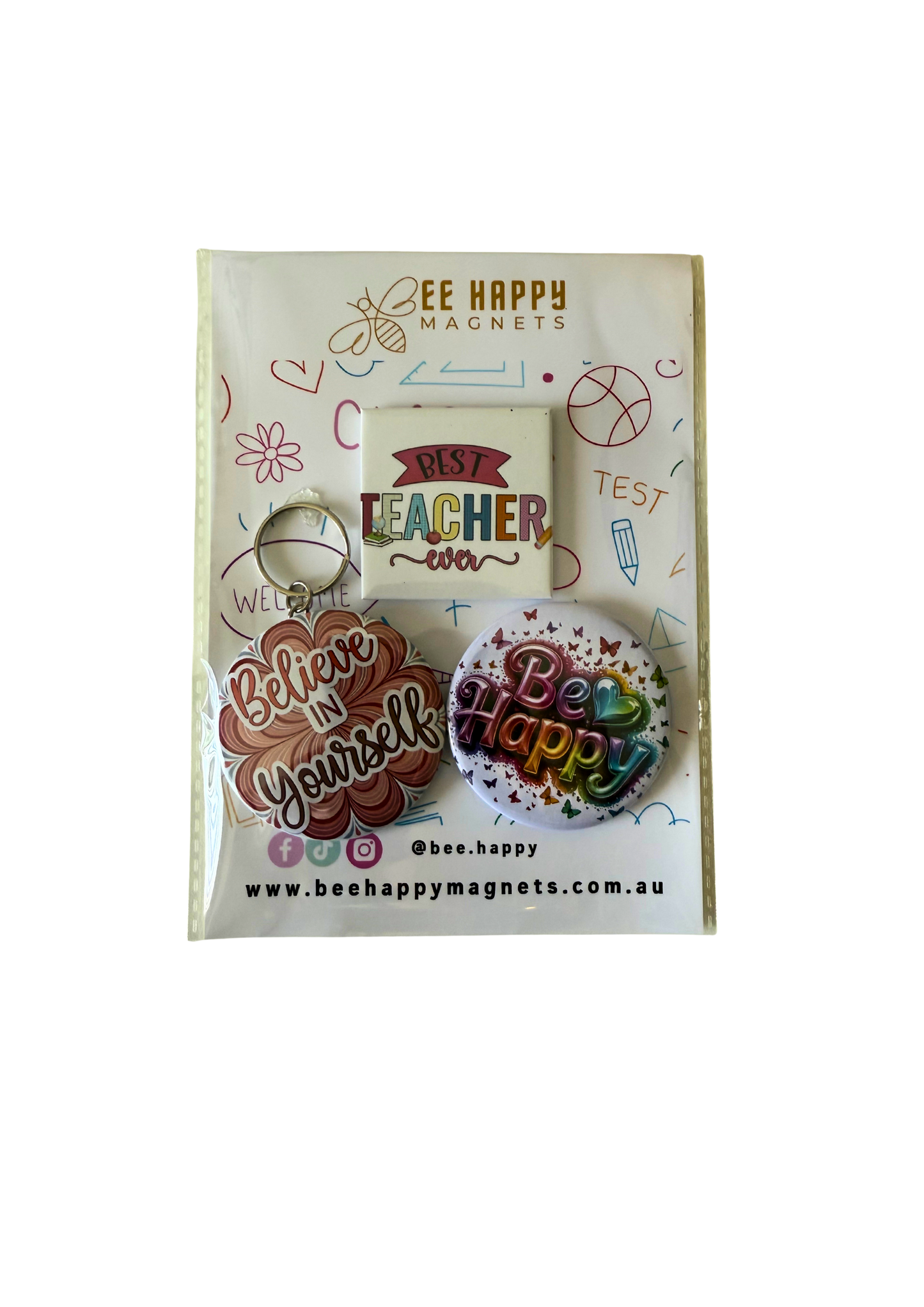 Teachers Gift Packs - Keychain + 2 Magnets