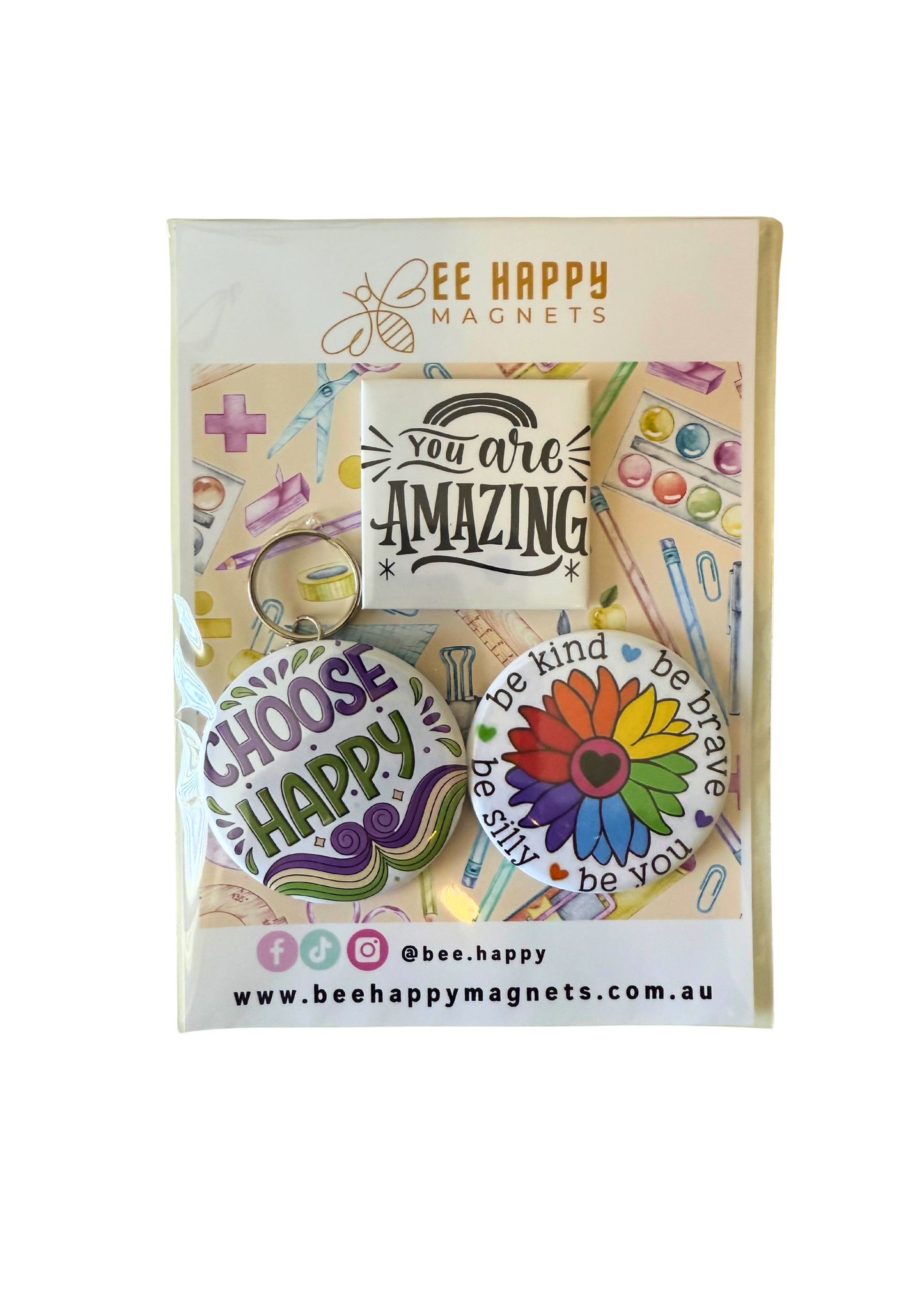 Teachers Gift Packs - Keychain + 2 Magnets