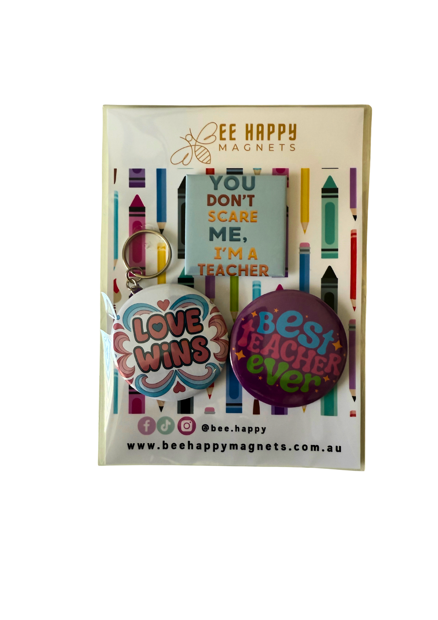 Teachers Gift Packs - Keychain + 2 Magnets