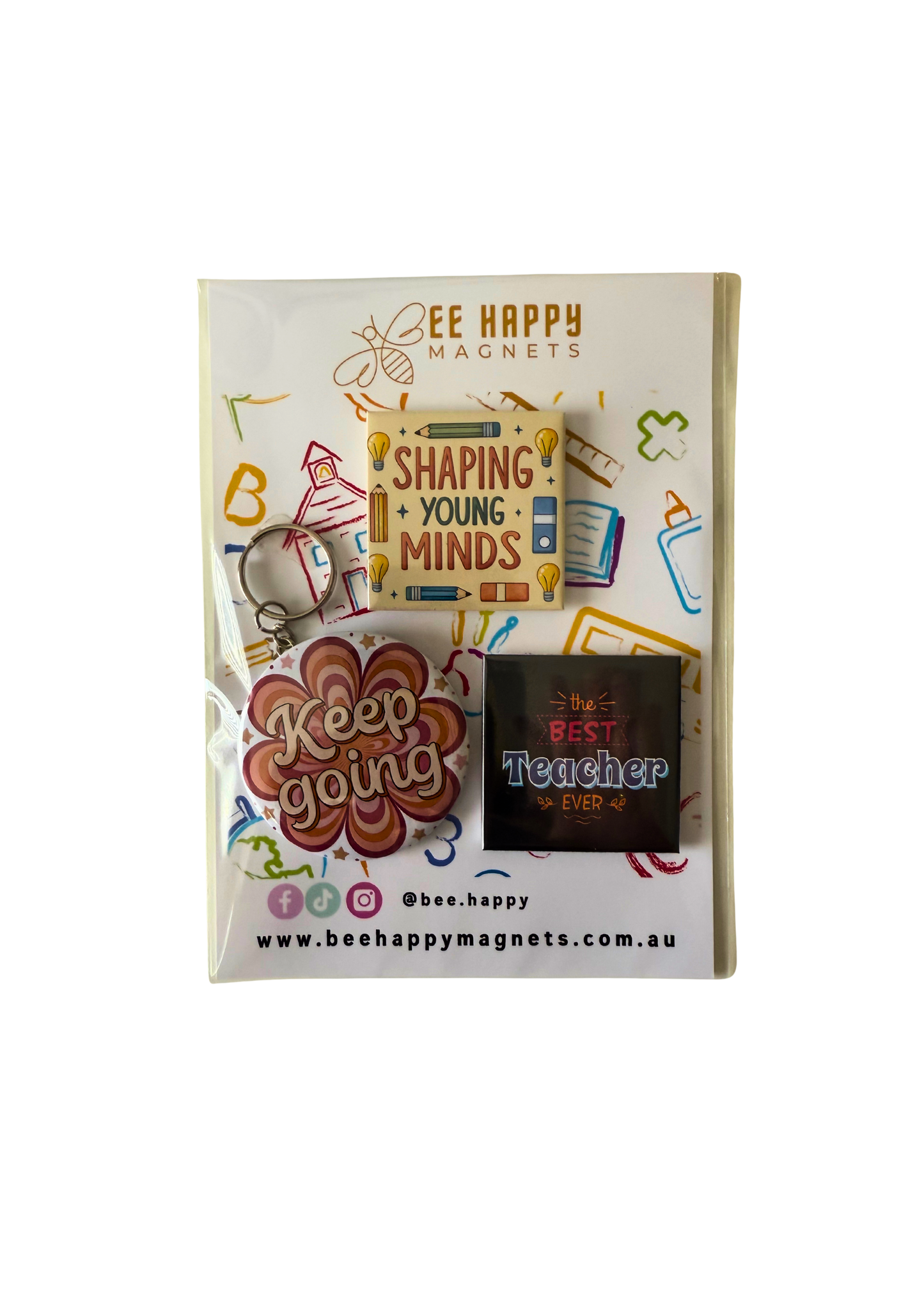 Teachers Gift Packs - Keychain + 2 Magnets