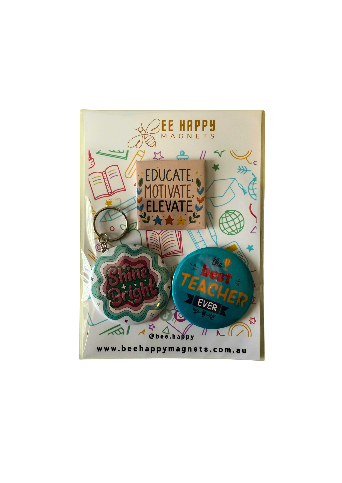 Teachers Gift Packs - Keychain + 2 Magnets