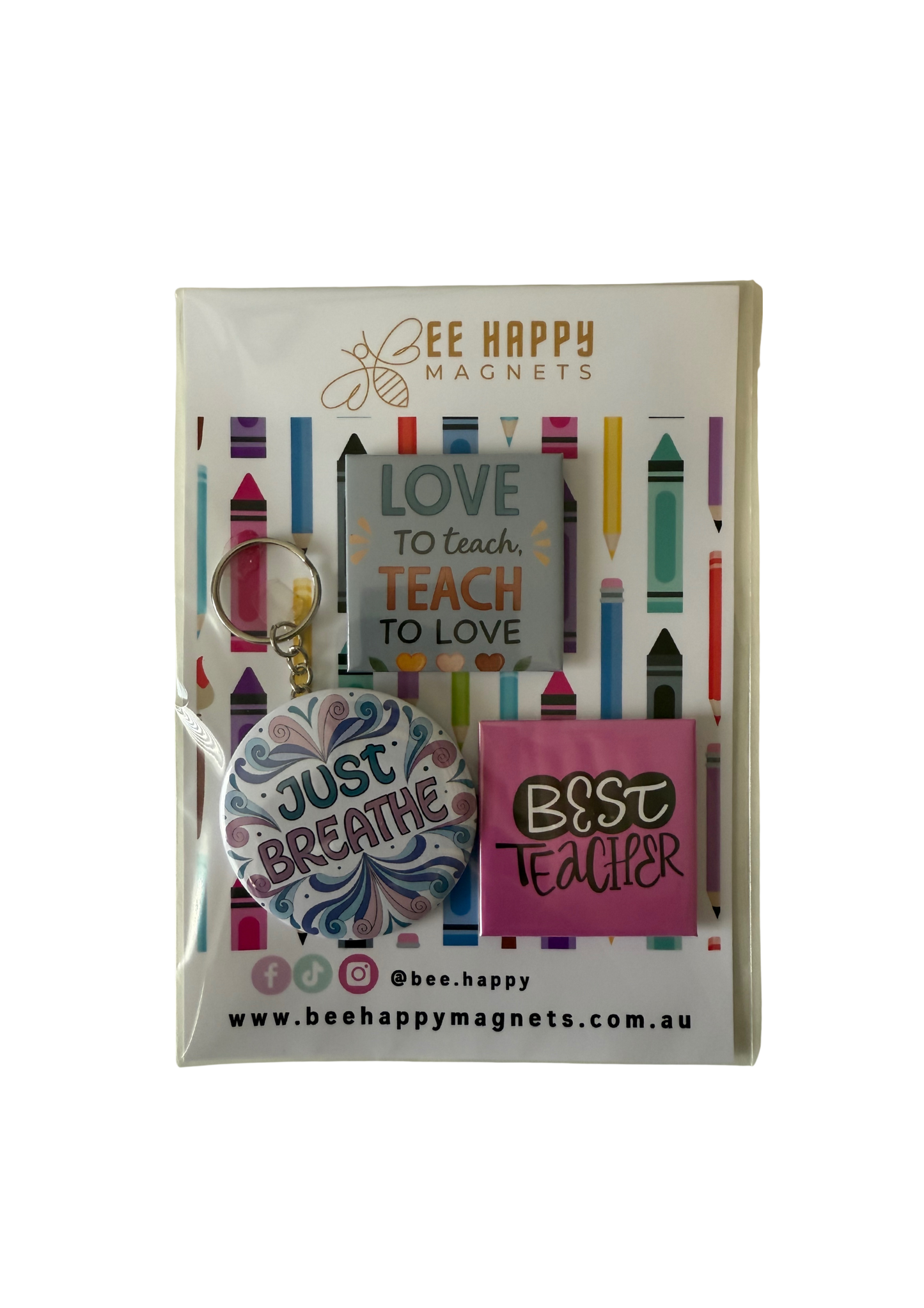 Teachers Gift Packs - Keychain + 2 Magnets