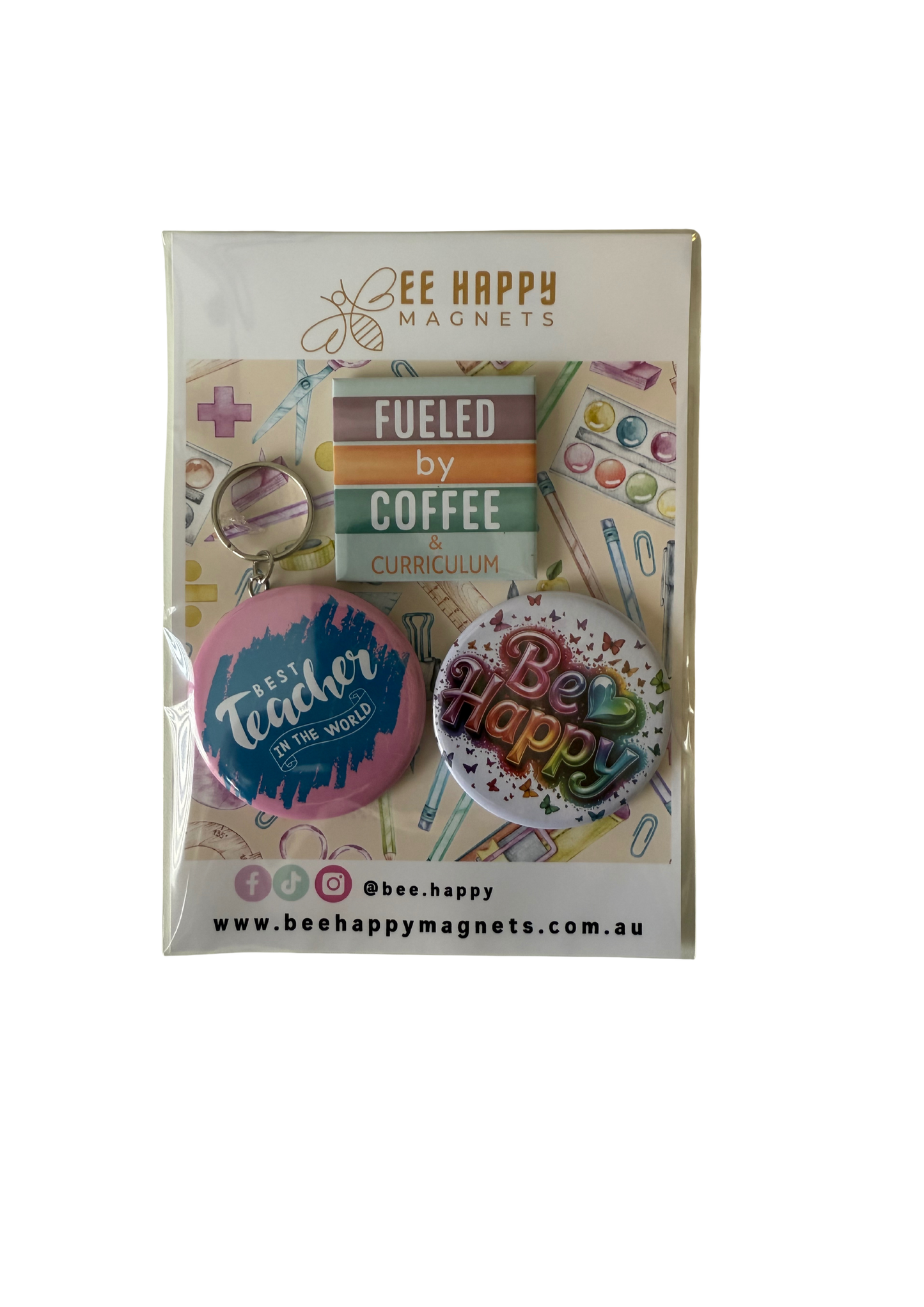 Teachers Gift Packs - Keychain + 2 Magnets