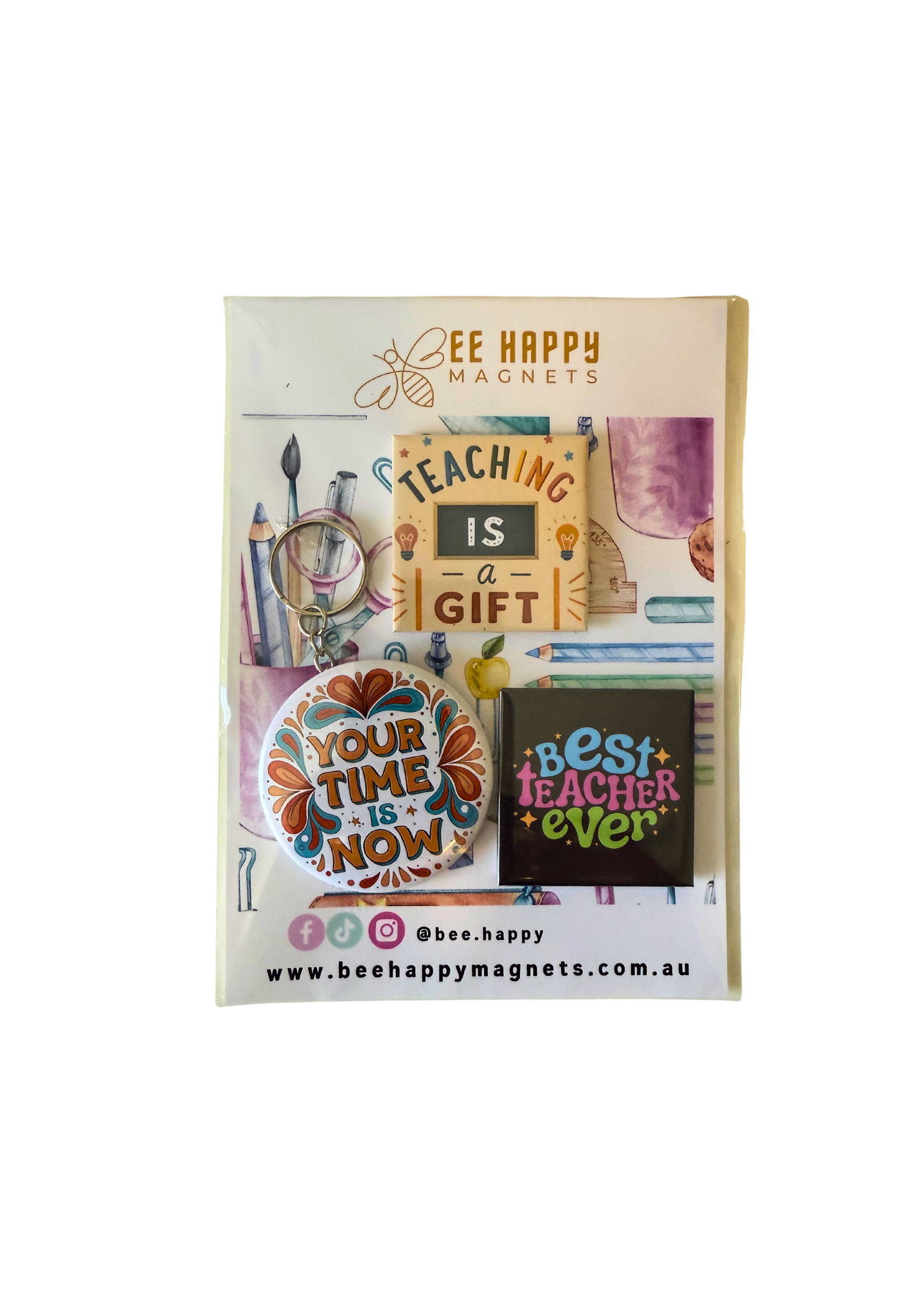 Teachers Gift Packs - Keychain + 2 Magnets