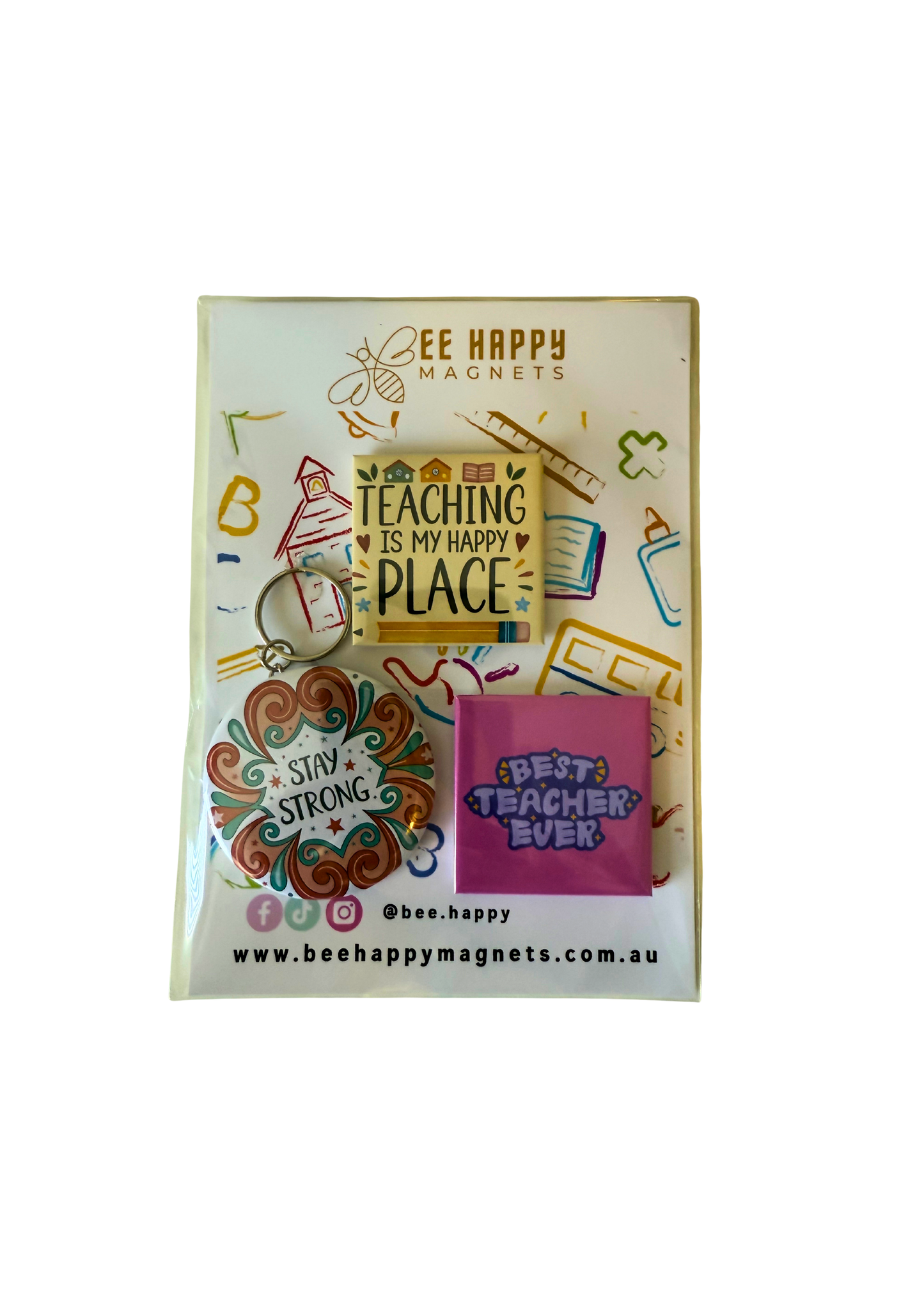 Teachers Gift Packs - Keychain + 2 Magnets