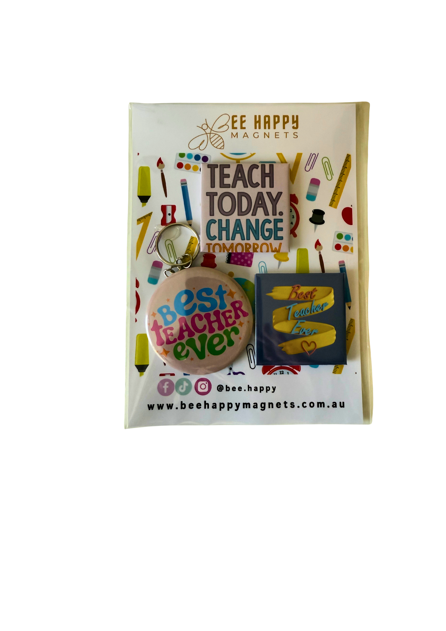 Teachers Gift Packs - Keychain + 2 Magnets