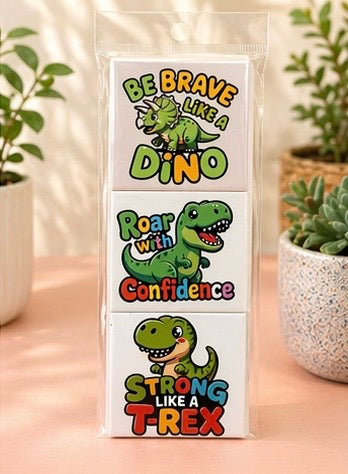Dinosaur Affirmation Series – Kids Magnets (Set of 3)
